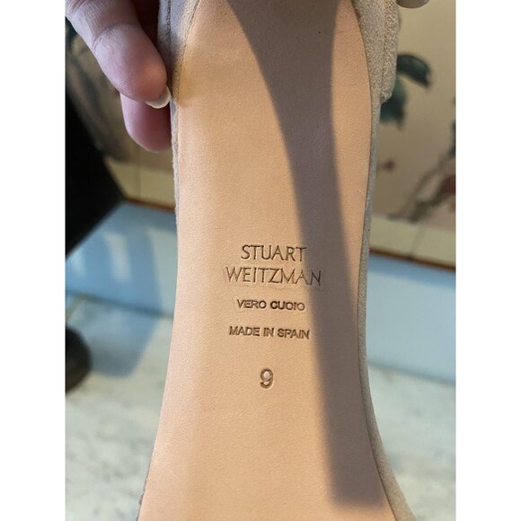 Stuart Weitzman Nudistsong Crystal Shoes Womens Size 9 Ankle Strap Sandals Heel - Picture 7 of 7